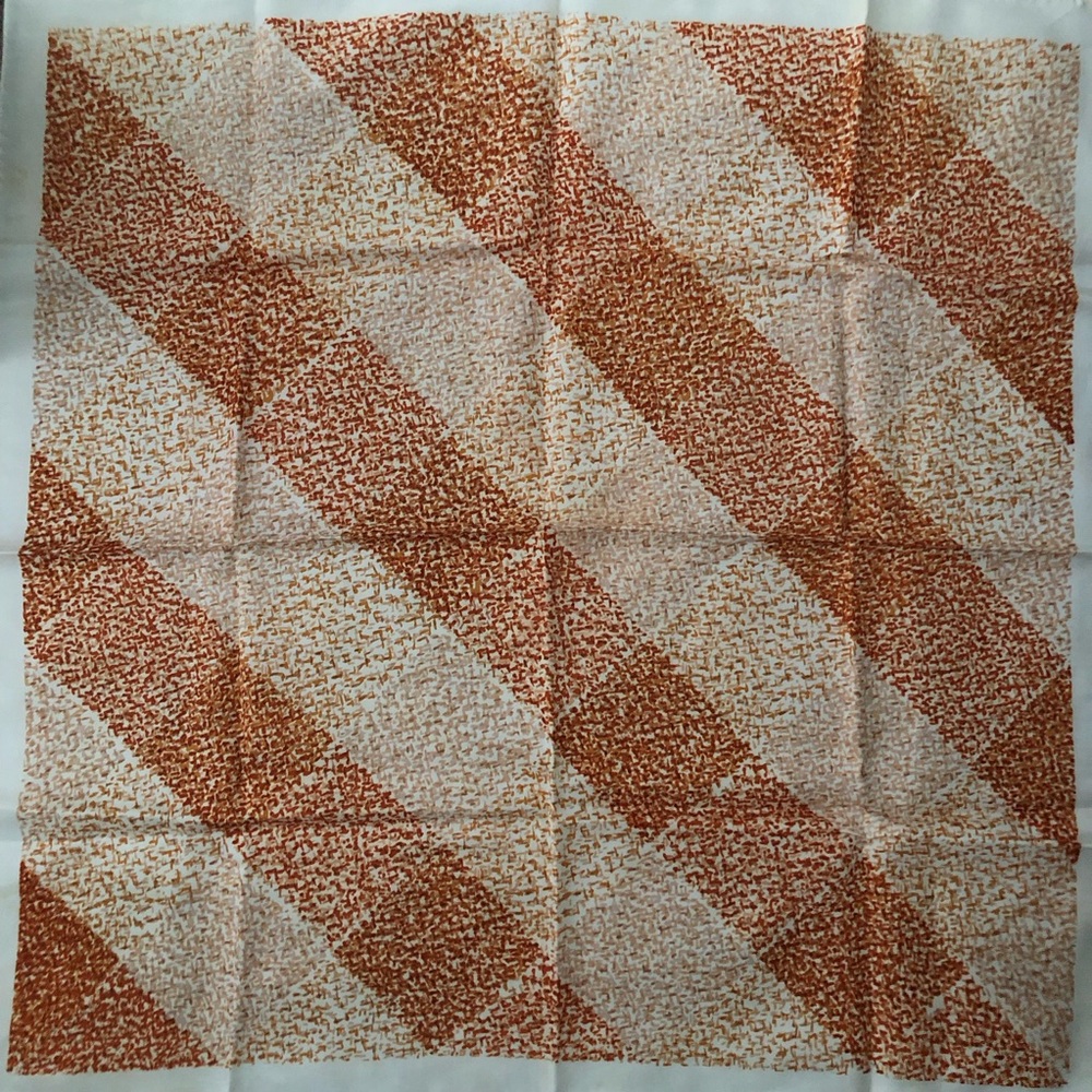 Vintage Cream and Rust Abstract Scarf